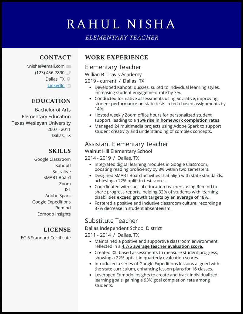 37195 teacher cover letter achievements