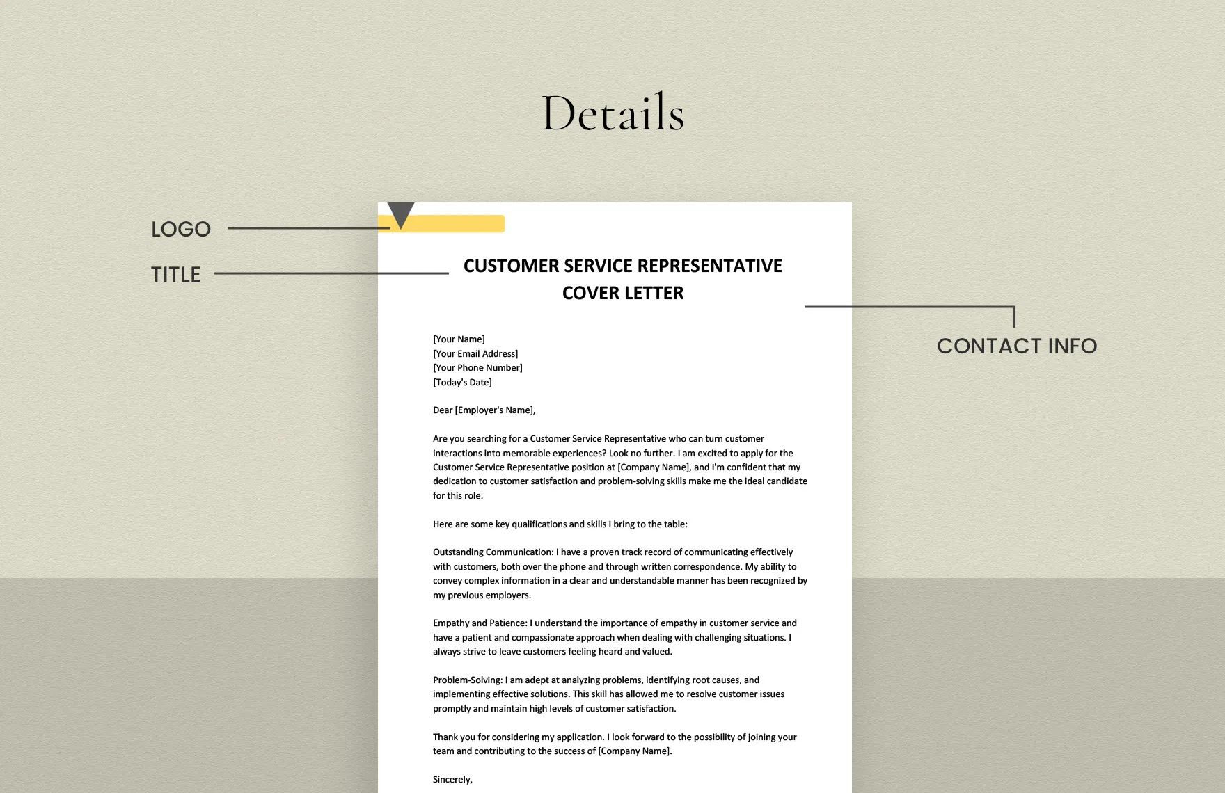 37196 customer service cover letter