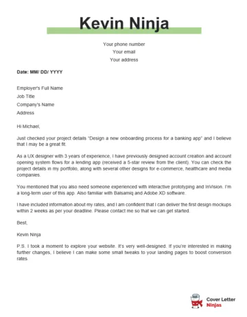 37201 formatting cover letter