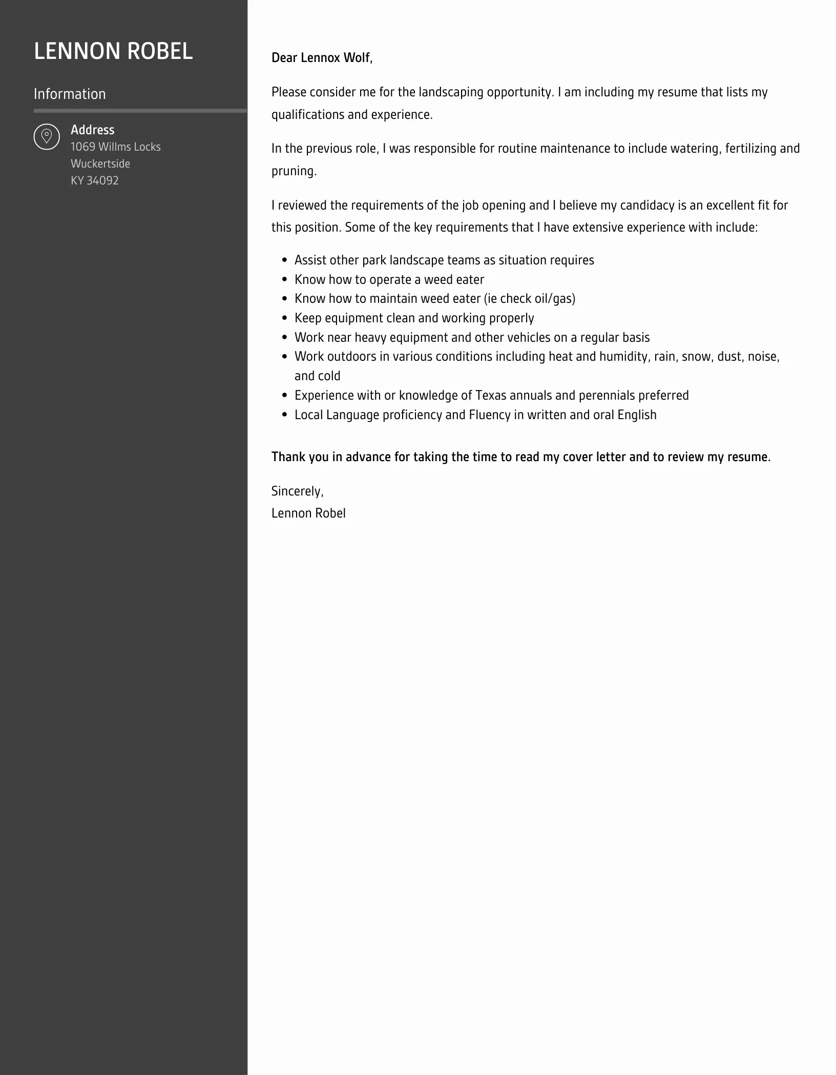 37202 landscaping job application