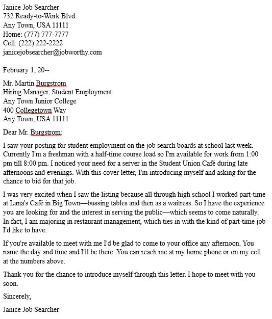 37236 cover letter examples