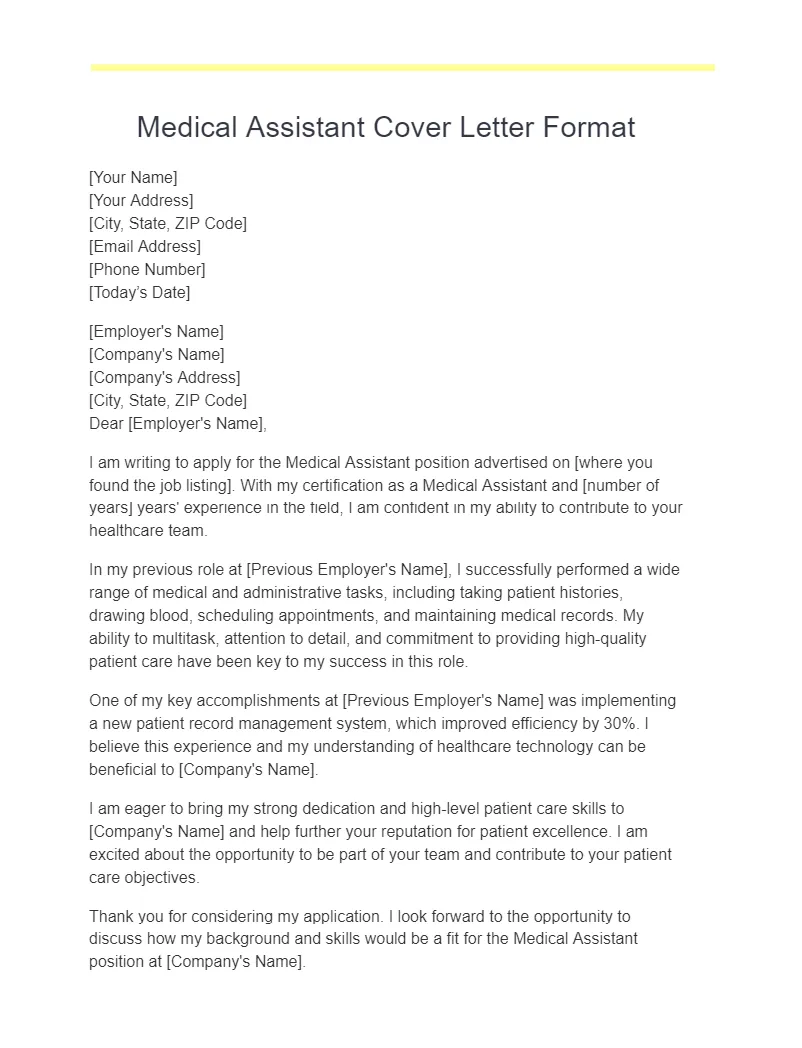 37252 medical assistant cover letter writing