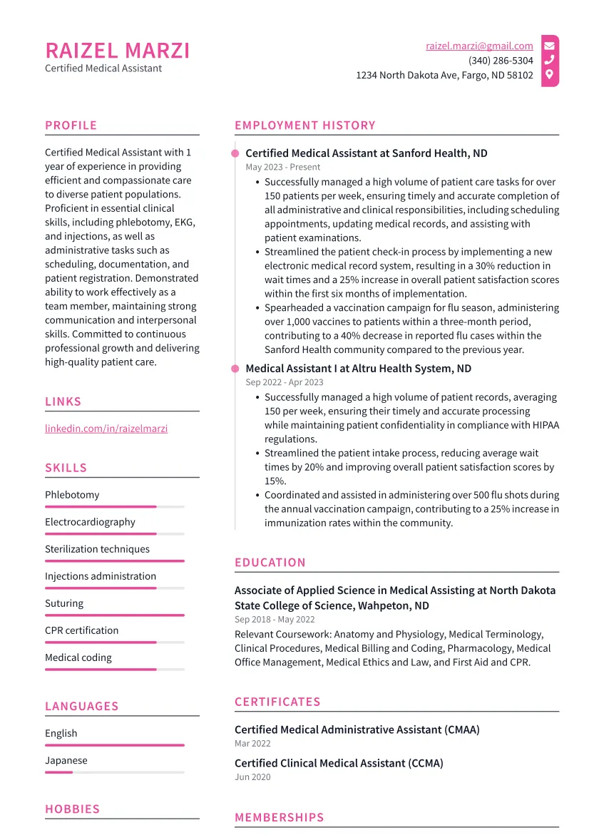 37252 medical assistant resume example