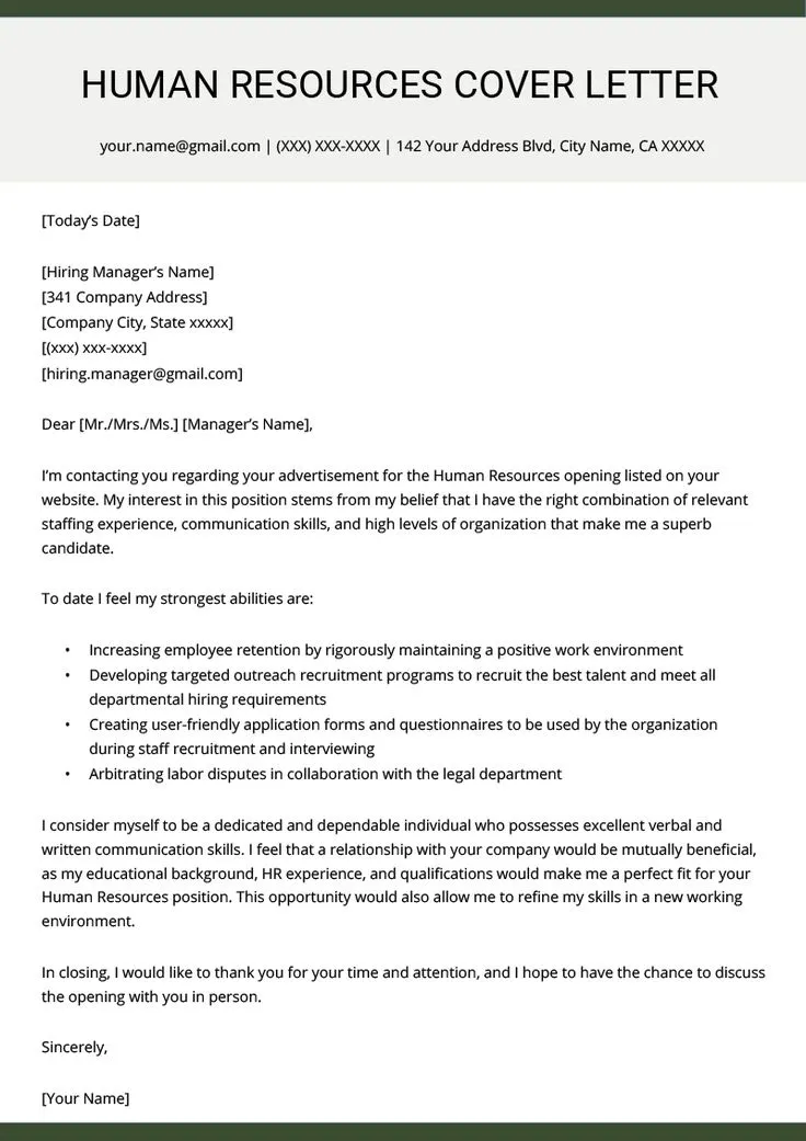 37261 hr cover letter importance