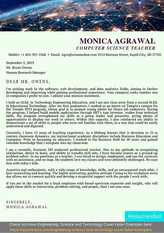 37297 computer science cover letter header