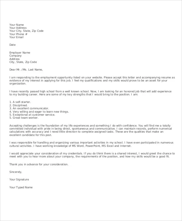 37308 formatting cover letter