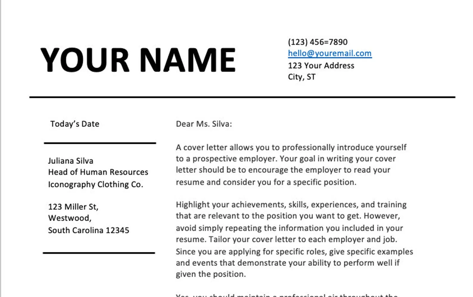 37358 cover letter formatting
