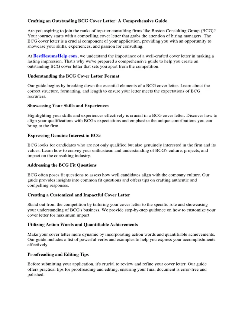 37359 bcg cover letter importance