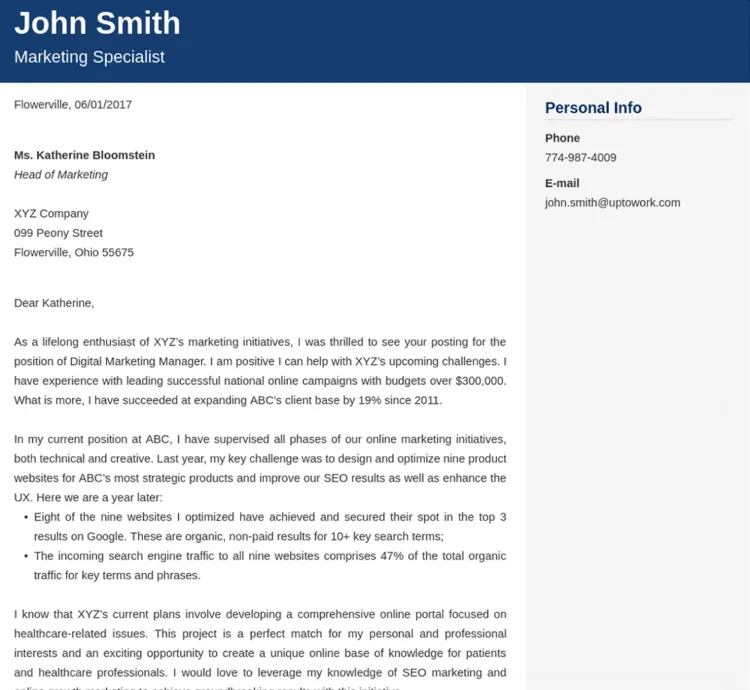 37370 cover letter online