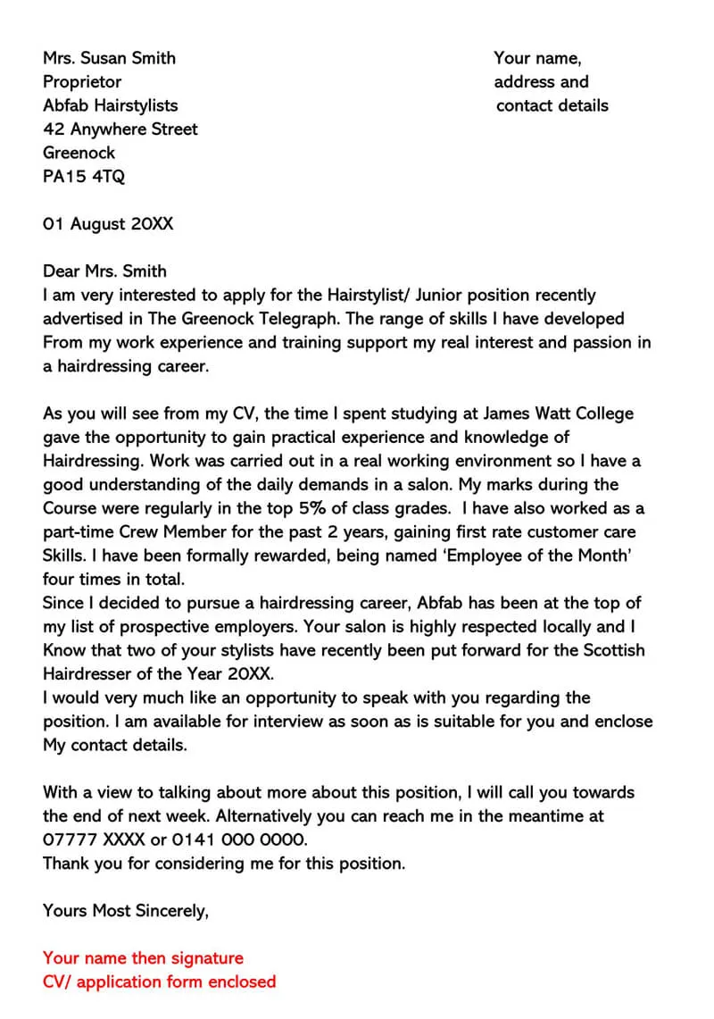 37380 cover letter formatting