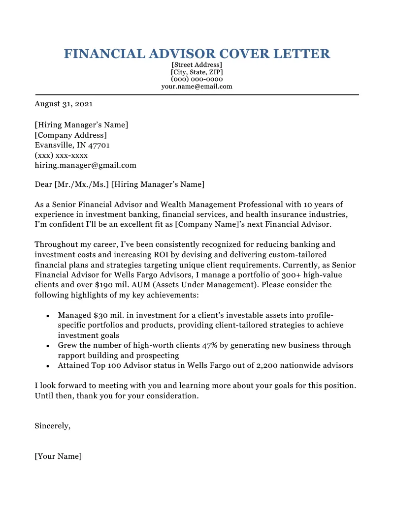 37395 finance cover letter structure