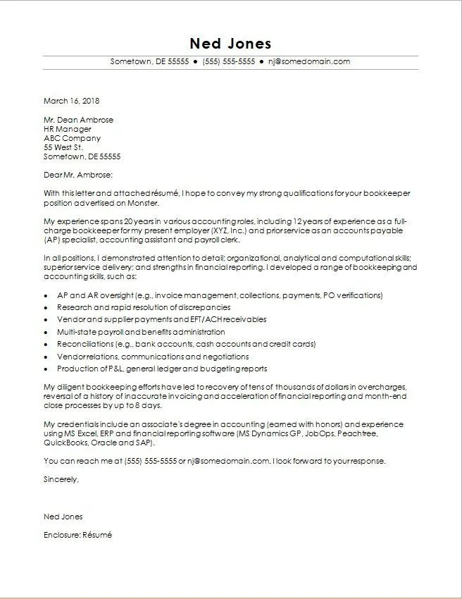 37415 bookkeeping cover letter formatting