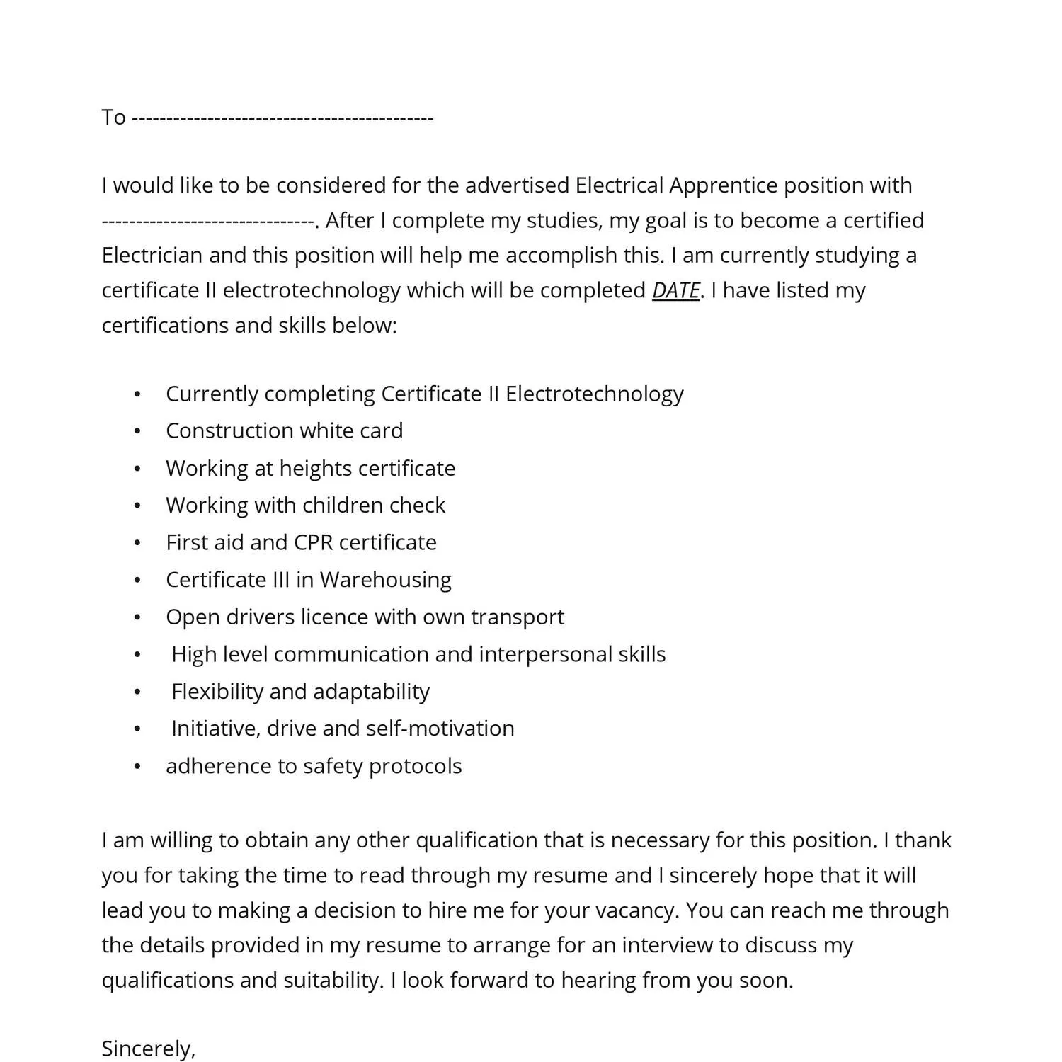 37427 tailor cover letter