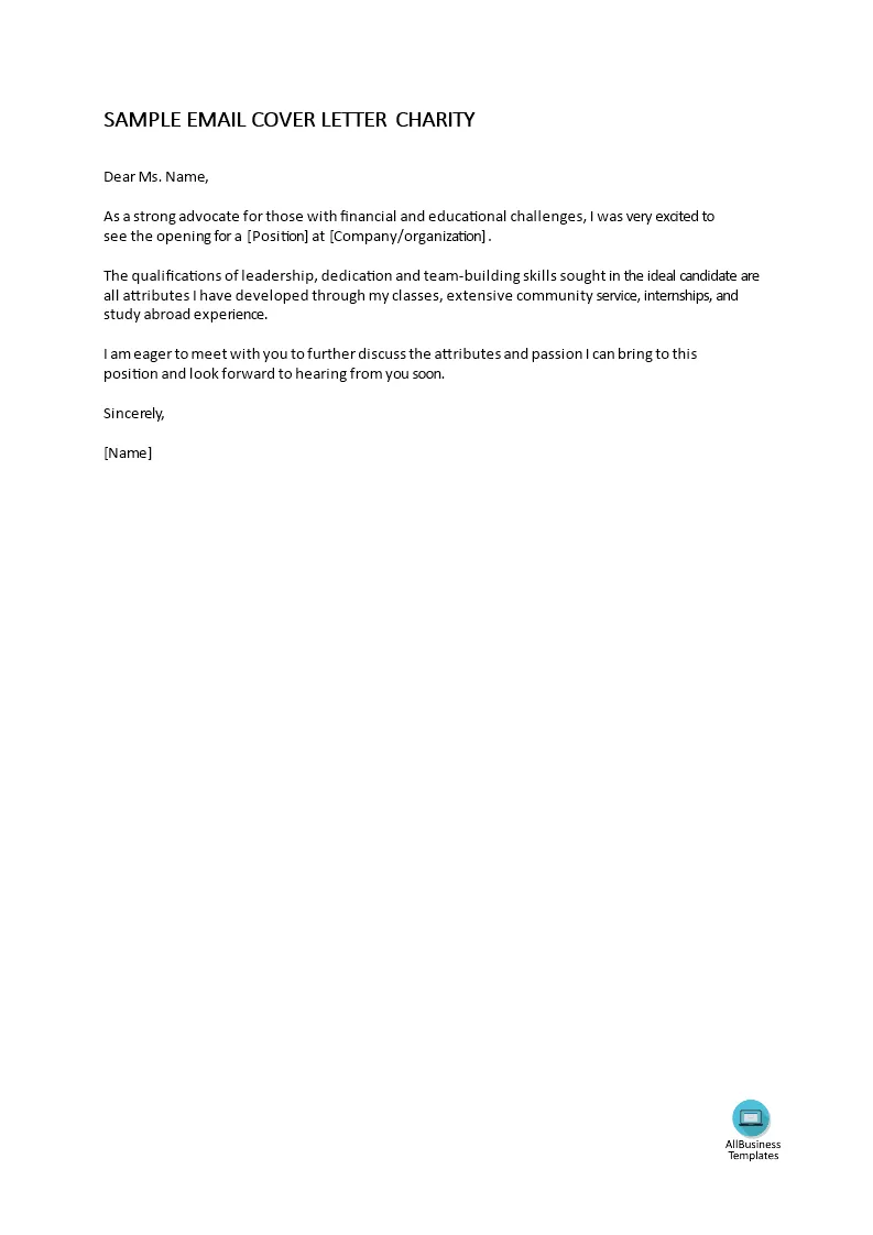 37431 cover letter email formatting