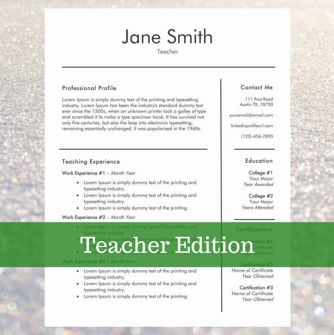 37454 teacher skills resume