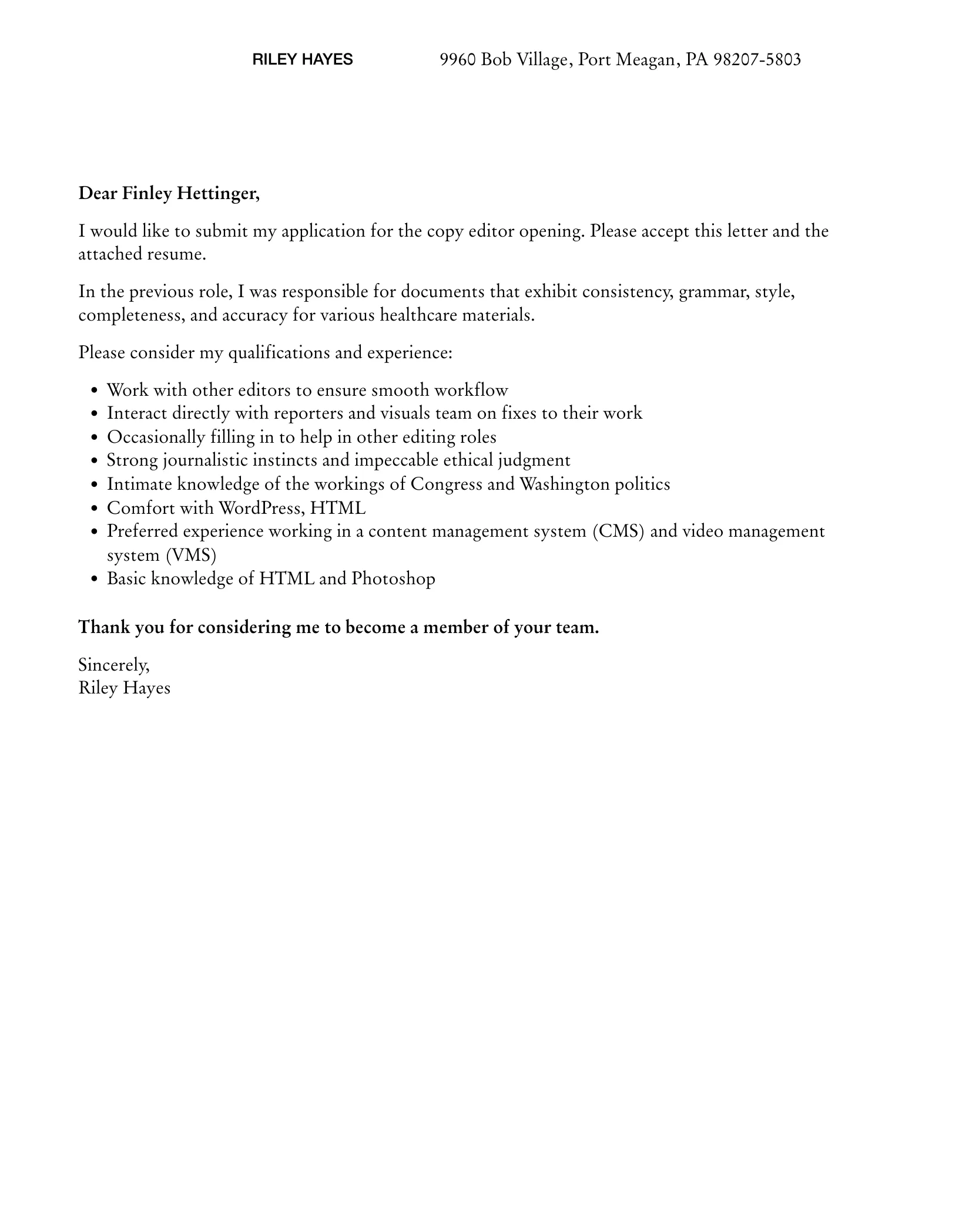 37464 cover letter editing recruiter