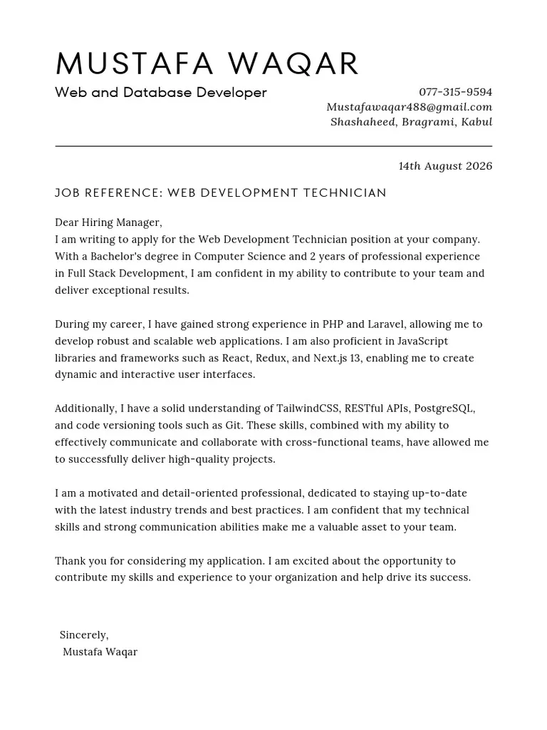 37465 web developer cover letter tips